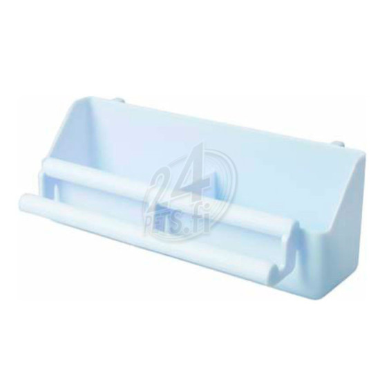 Aviary food cup with perch White