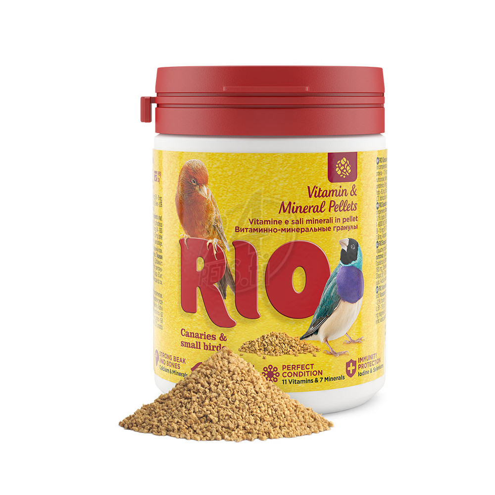 Rio Vitamiini- ja -mineraalipelletit kanarialinnuille ja peipoille 120g