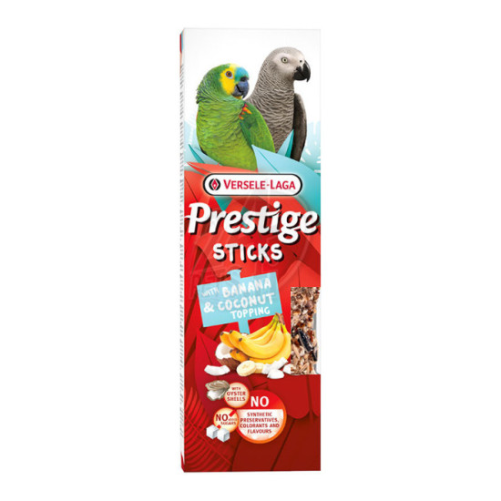 Versele-Laga Prestige Sticks Parrots With Banana and Coconut Topping 140g