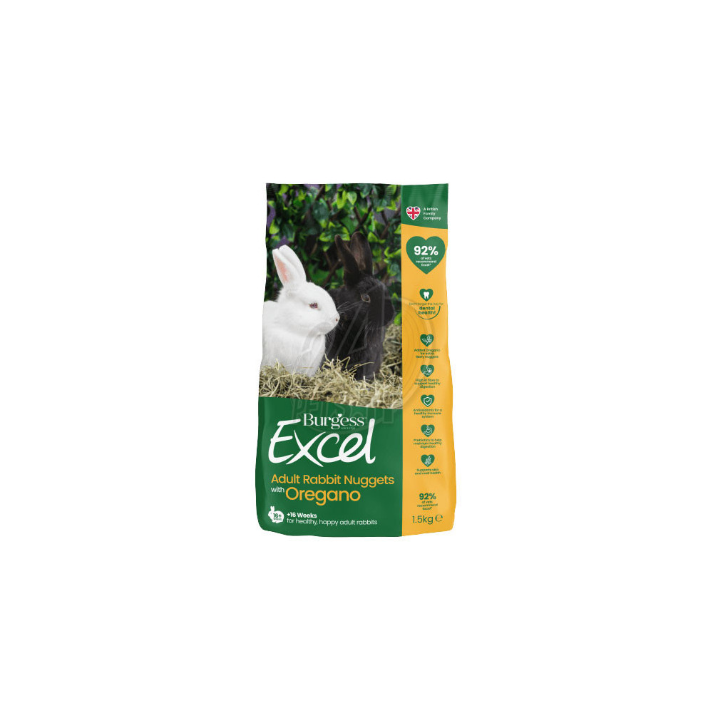 Burgess Excel Adult Rabbit Nuggets with Oregano 1,5 kg