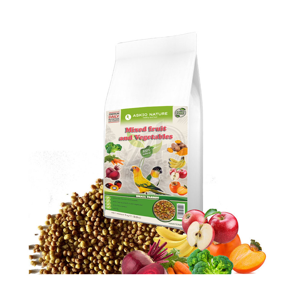 Askio Nature Mixed Fruit and Vegetables Small Parrot 1 kg