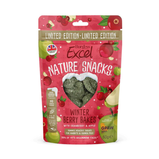 Burgess Excel Nature Snacks Winter Berry Bakes 60g