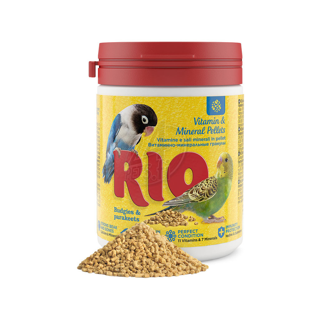 Rio Vitamiini- ja -mineraalipelletit undulaateille ja muille pienille papukaijoille 120g